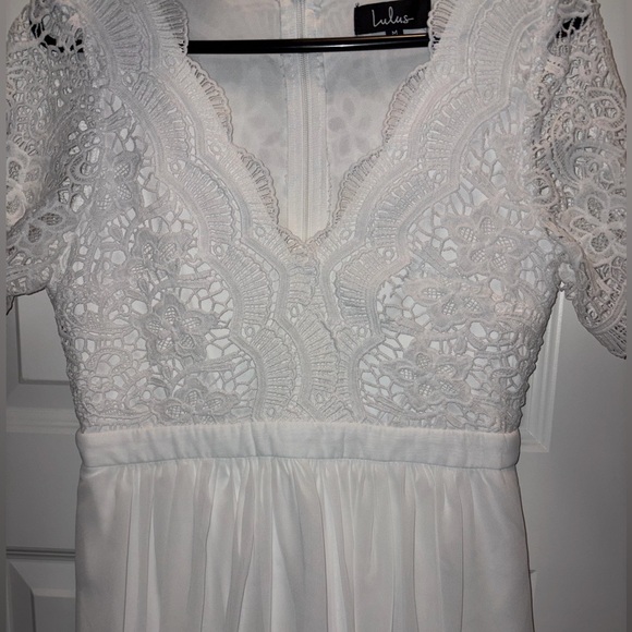 Lulu's Angel in Disguise White Lace Skater Cocktail Scalloped Dress - Picture 4 of 5